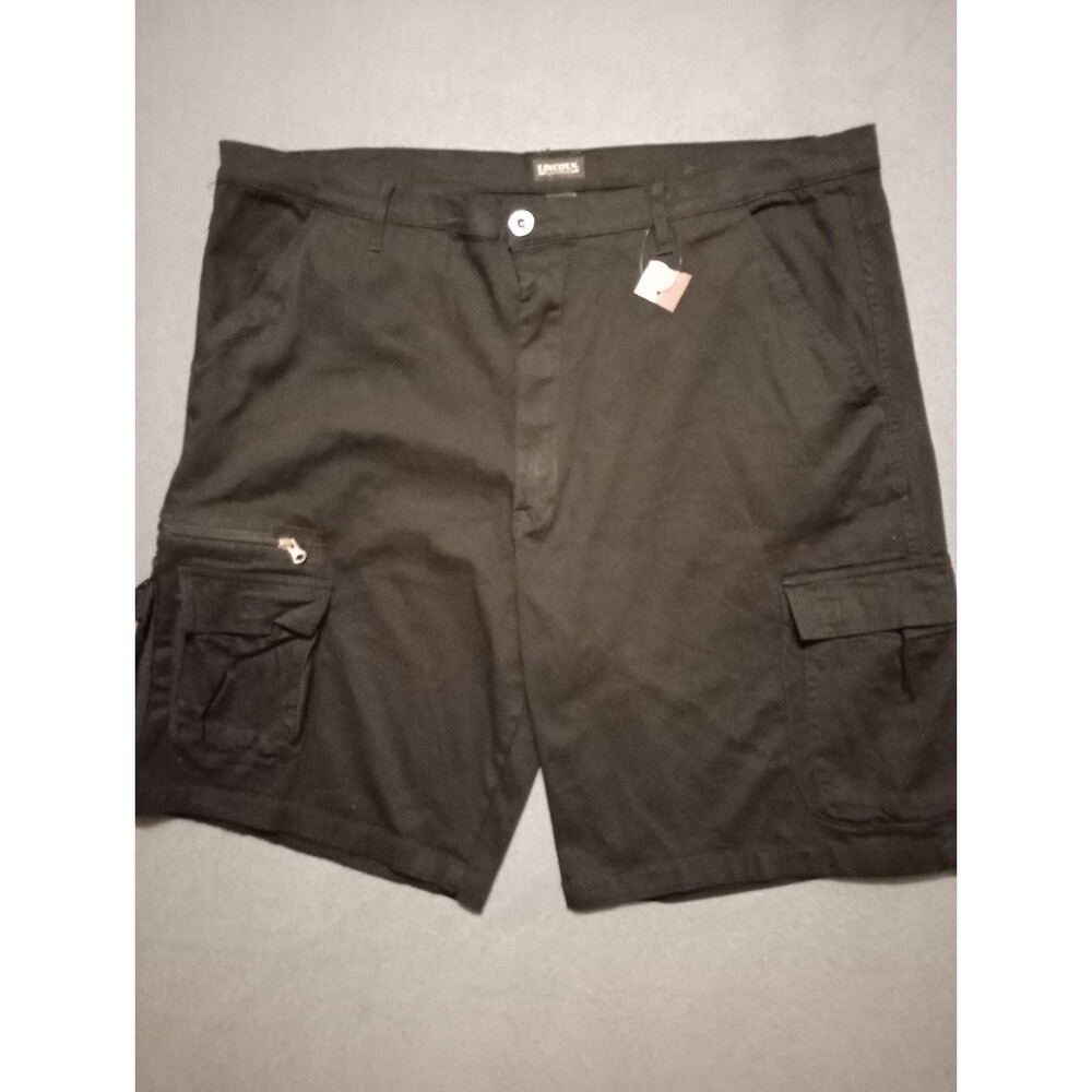 Lincoln Outfitters Cargo Shorts 48 Black Flex Fabric Flat Front relaxed fit NWT